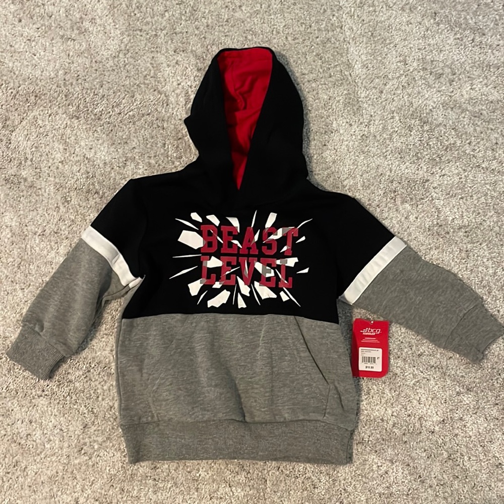 NEW WITH TAGS | BCG Toddler Beast Mode Red/Black/Gray Sweatshirt (Size 2T)